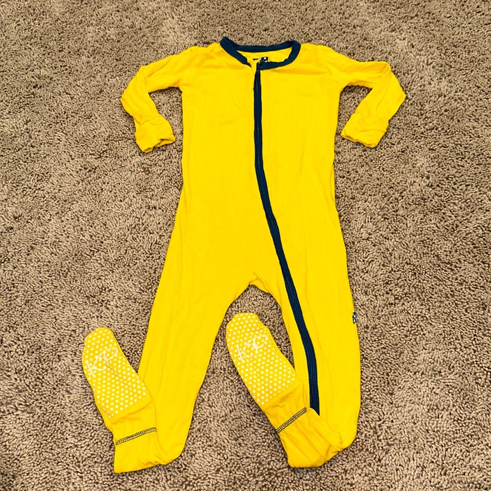 Kickee Pants Yellow Footie Pajamas